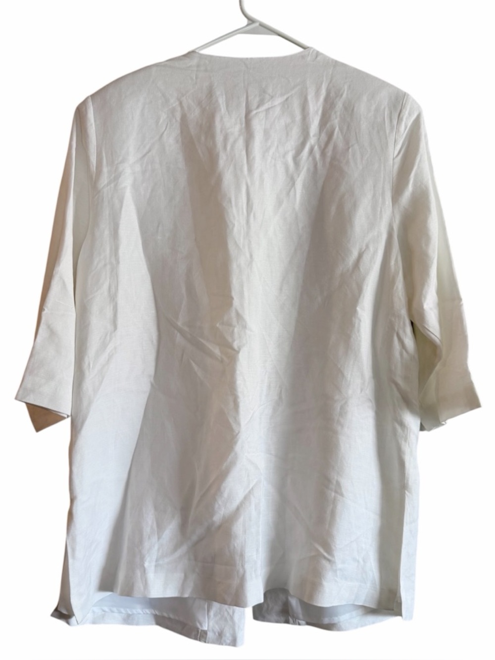 Bob Mackie Vintage Wearable Art Linen White Floral Embroidered Kimono Jacket M - Picture 2 of 5
